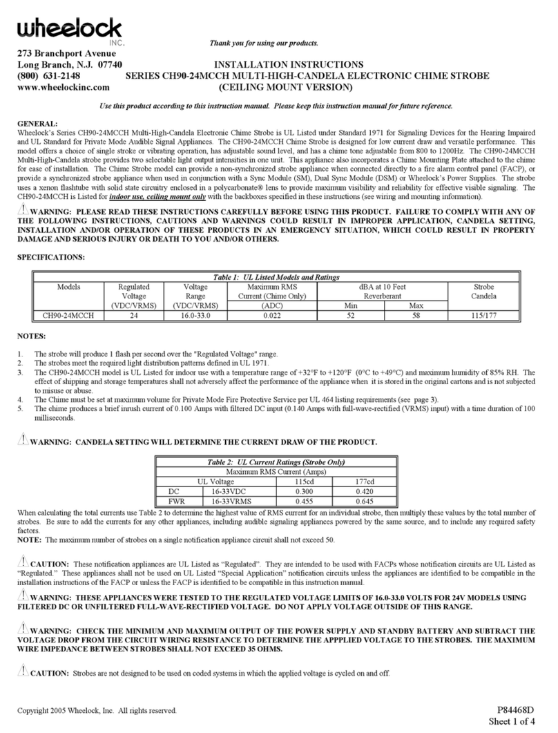 Wheelock CH90-24MCCH Series User manual