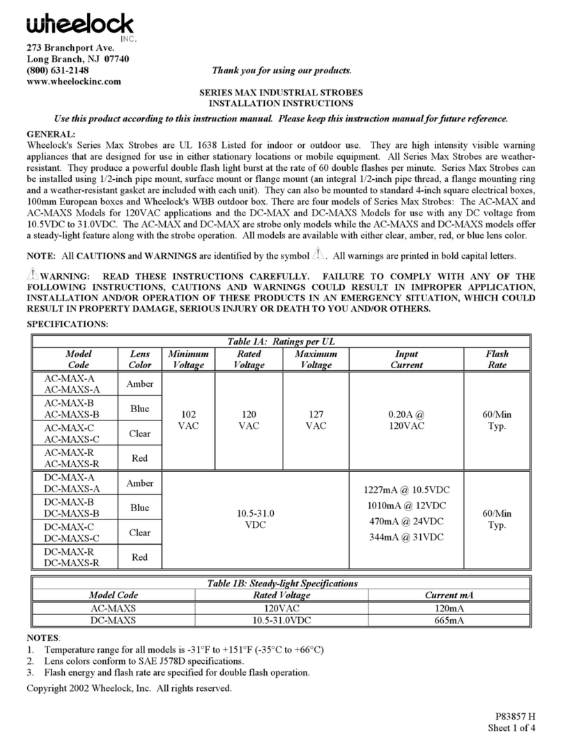 Wheelock AC-MAX-A User manual