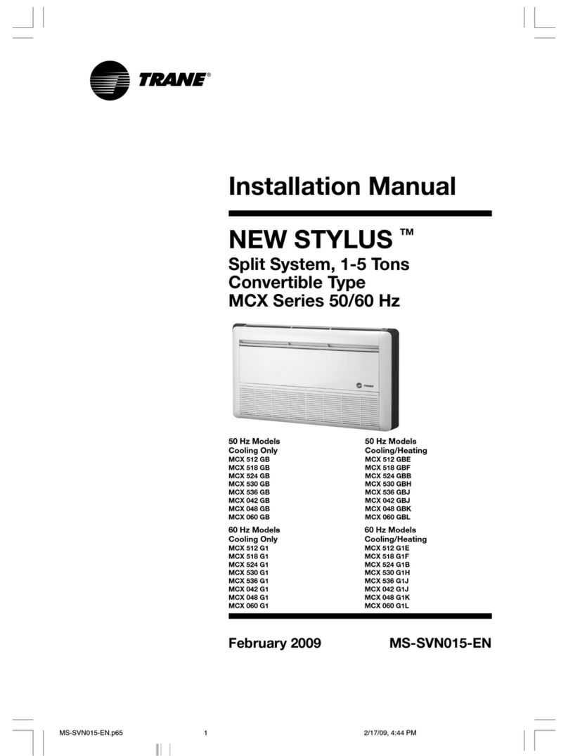 Trane NEW STYLUS MCX Series User manual