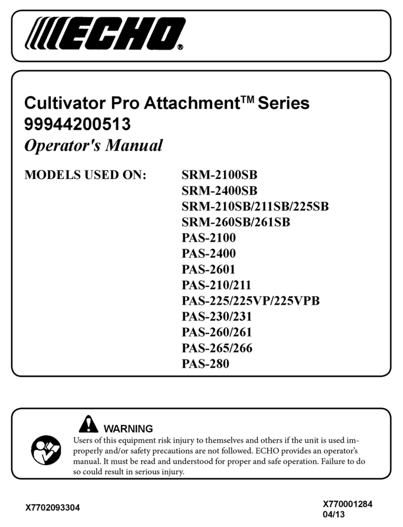 Echo Cultivator Pro Attachment 99944200513 User manual Echo Cultivator Pro Attachment 99944200513 User manual