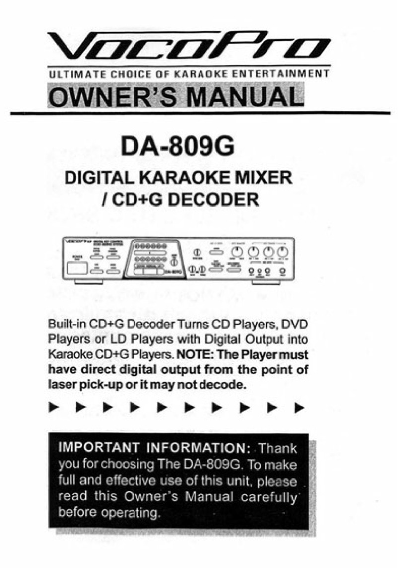 VocoPro DA-809G owner's manual