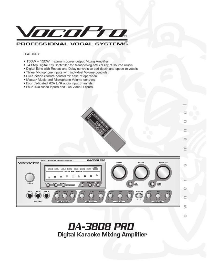 VocoPro DA-3808 PRO owner's manual