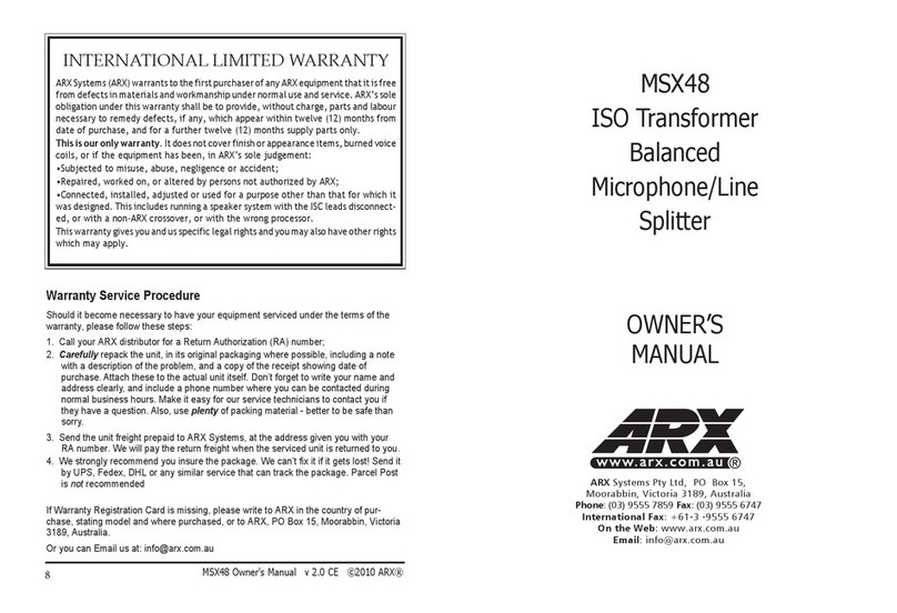 ARX MSX48 owner's manual