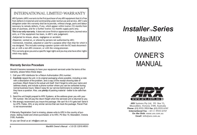 ARX MaxiMIX owner's manual