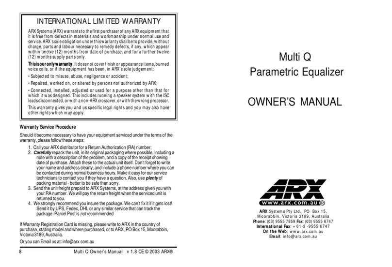ARX Multi Q owner's manual ARX Multi Q owner's manual