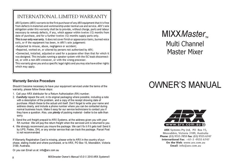 ARX MIXXMaster owner's manual