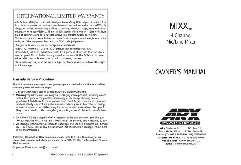 ARX MIXX owner's manual