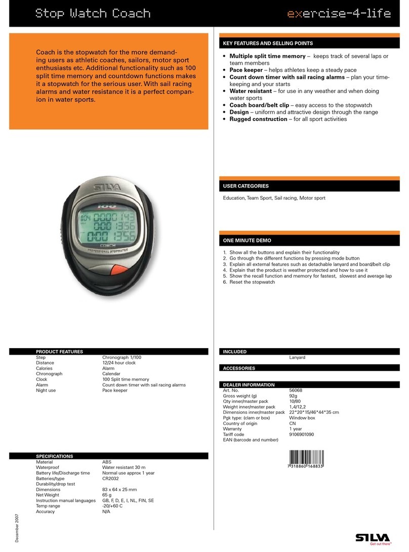 Silva Stop Watch Coach User manual Silva Stop Watch Coach User manual