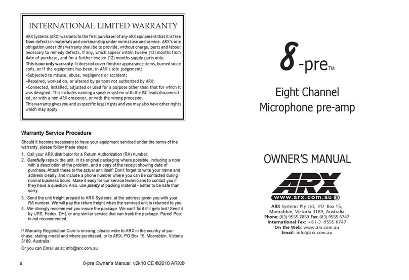 ARX 8-pre User manual