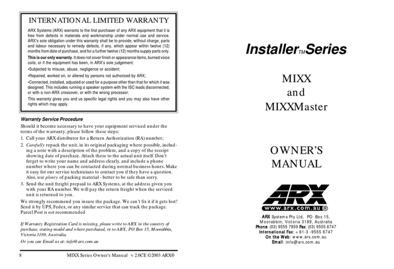 ARX MIXX owner's manual