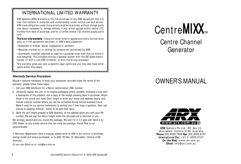 ARX Centre MIXX owner's manual