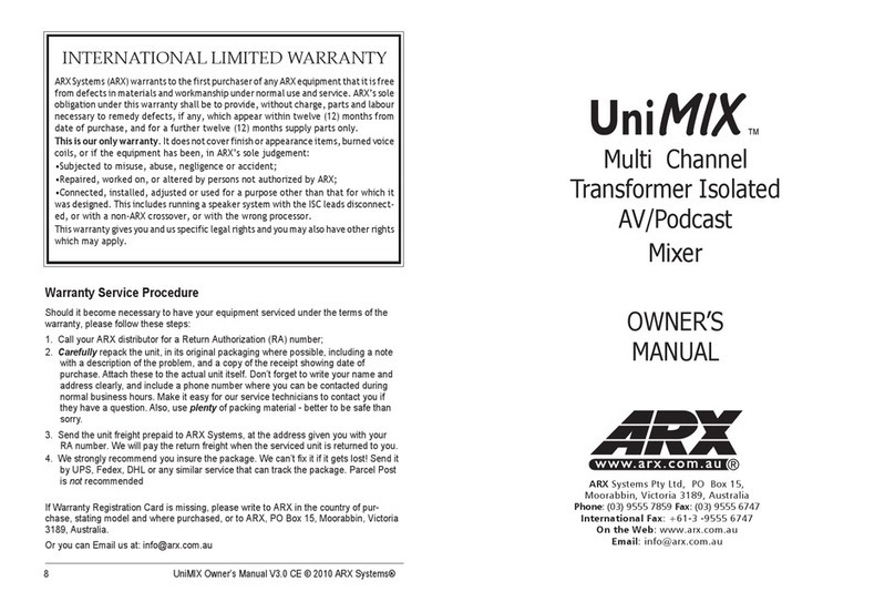 ARX Uni MIX User manual