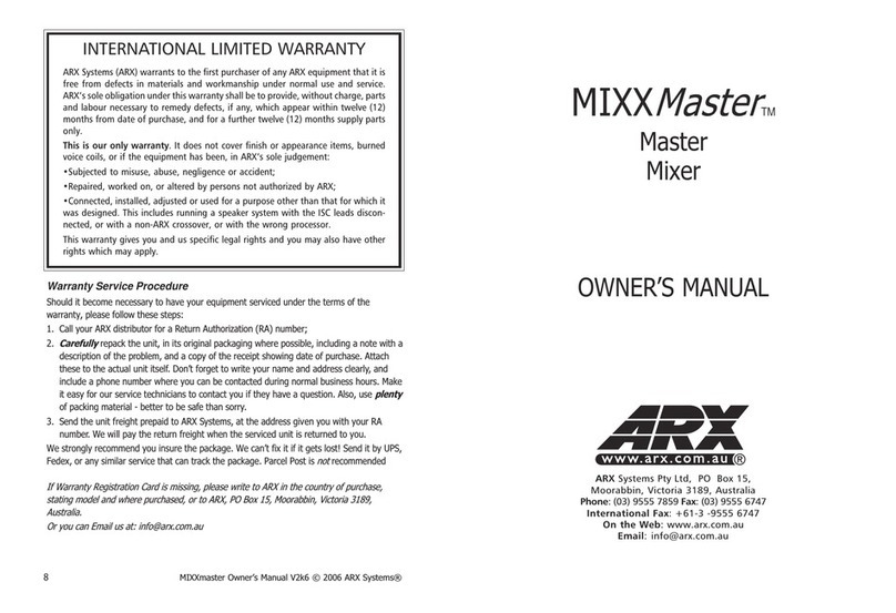 ARX MIXXMaster User manual