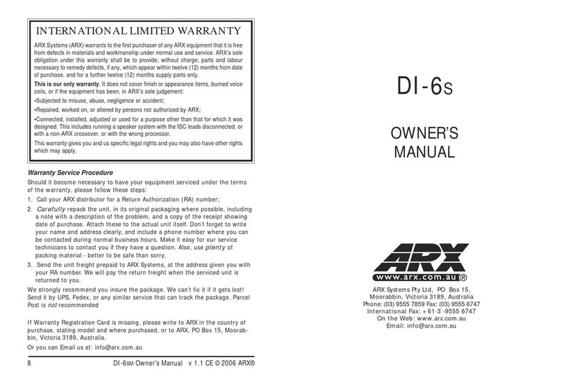 ARX DI-6S owner's manual