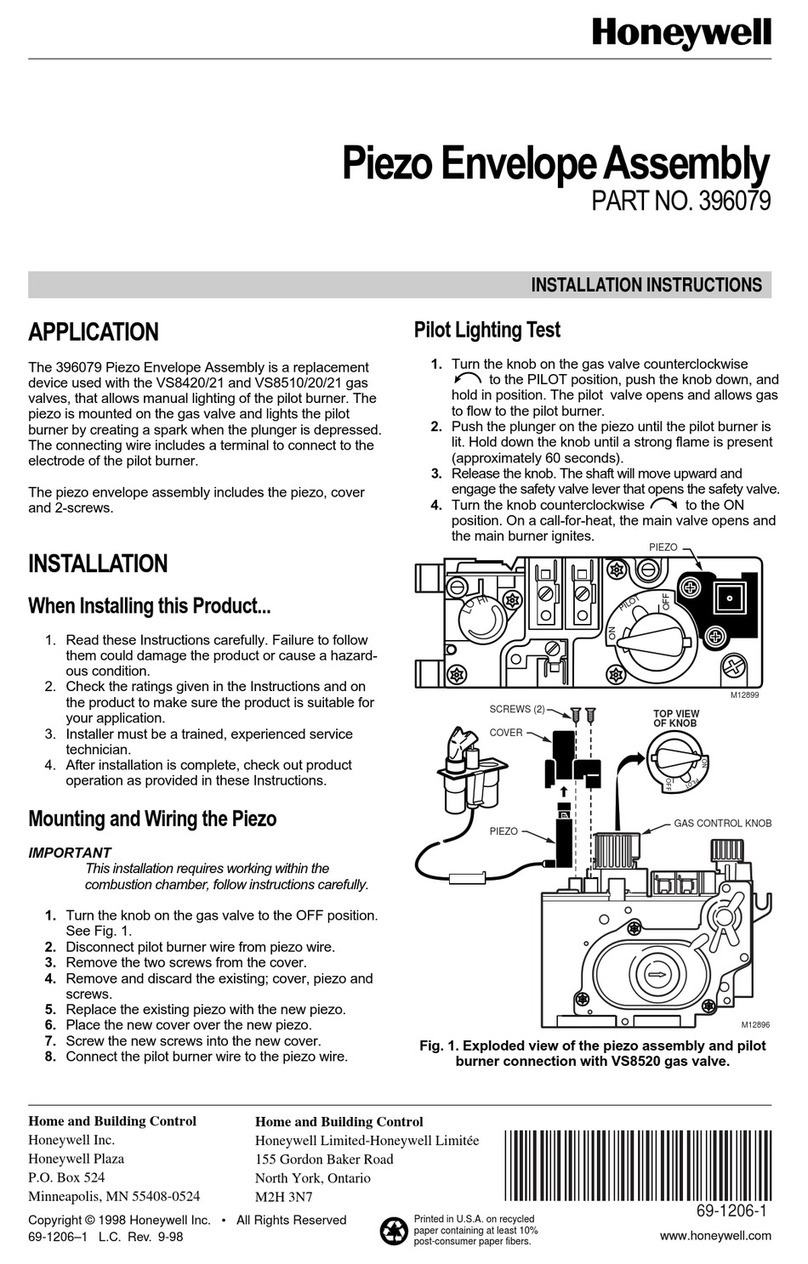Honeywell Piezo Evelope Assembly 396079 installation instructions Honeywell Piezo Evelope Assembly 396079 installation instructions