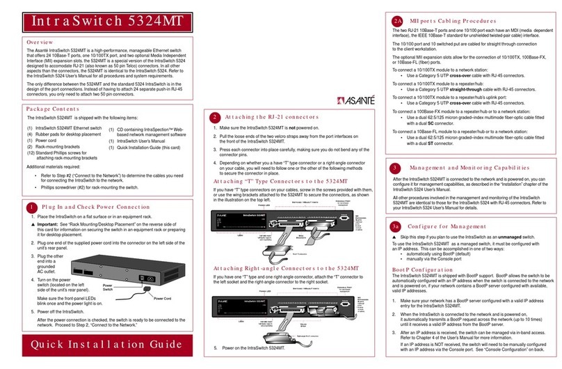 Asante IntraSwitch 5324MT User manual Asante IntraSwitch 5324MT User manual