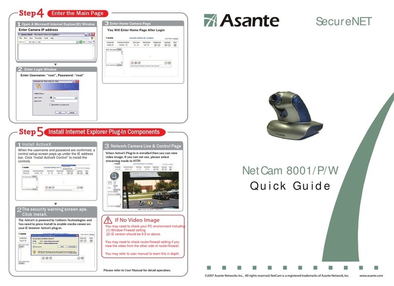 Asante NetCam 8001/P/W User manual