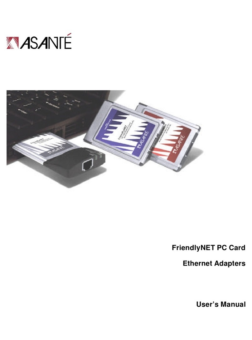 Asante FriendlyNET PC Card user manual
