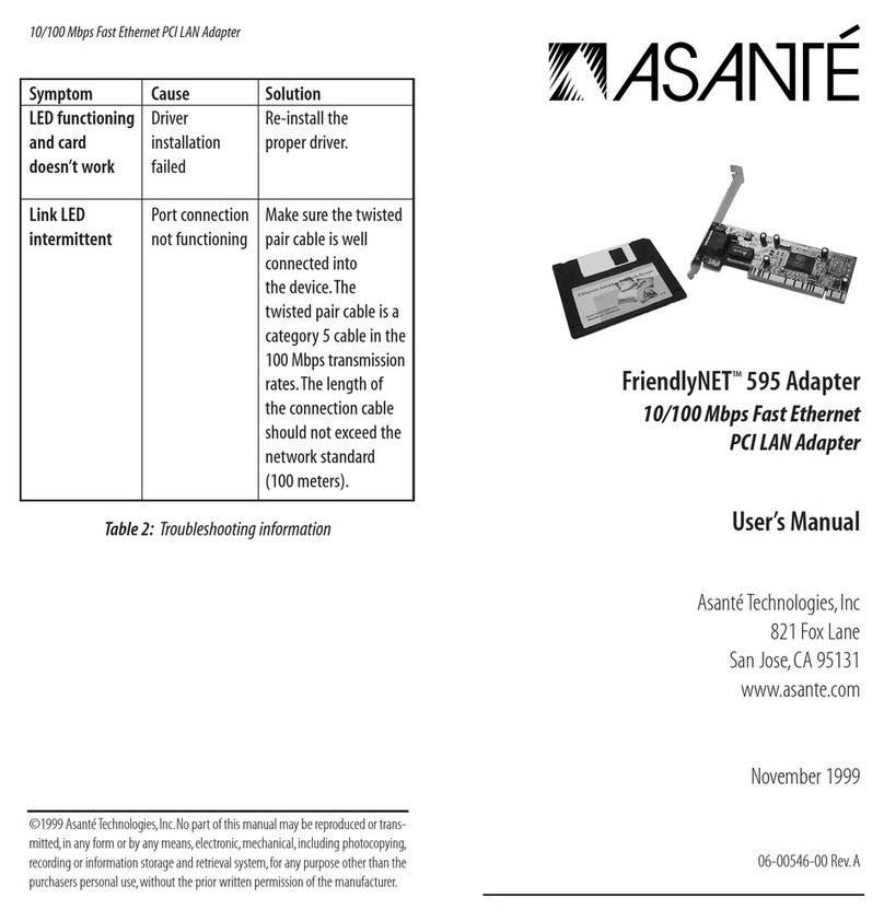 Asante FriendlyNET 595 Adapter user manual