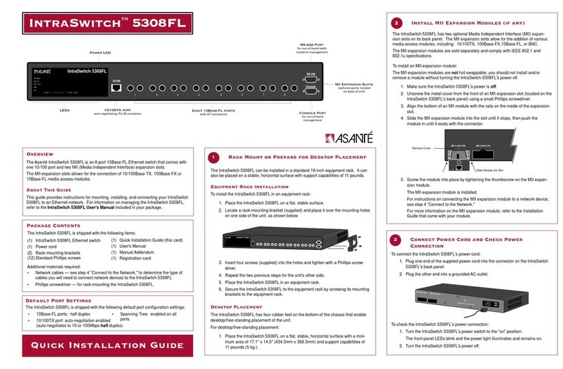 Asante IntraSwitch 5308FL Quick install guide