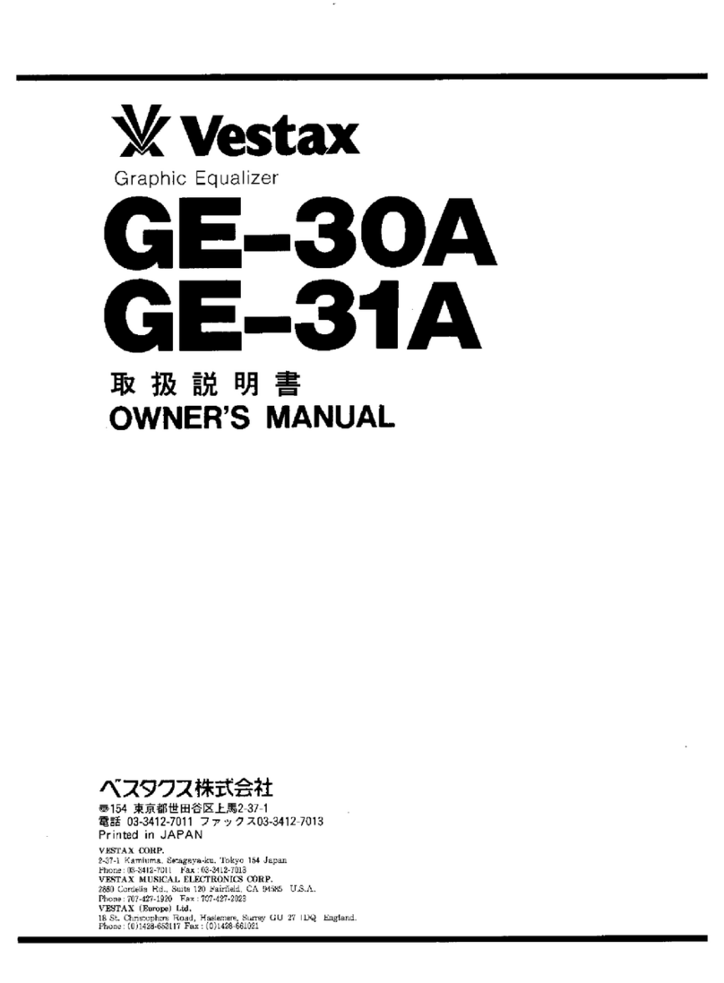 Vestax GE-31A owner's manual