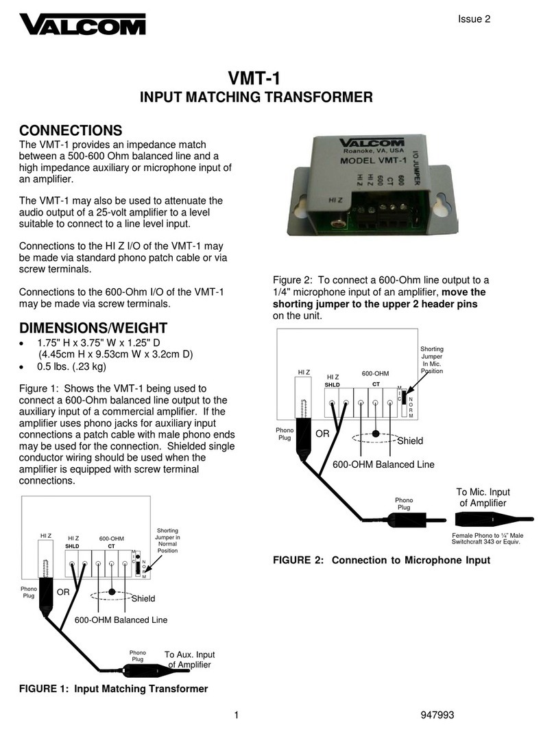 Valcom VMT-1 Product guide Valcom VMT-1 Product guide