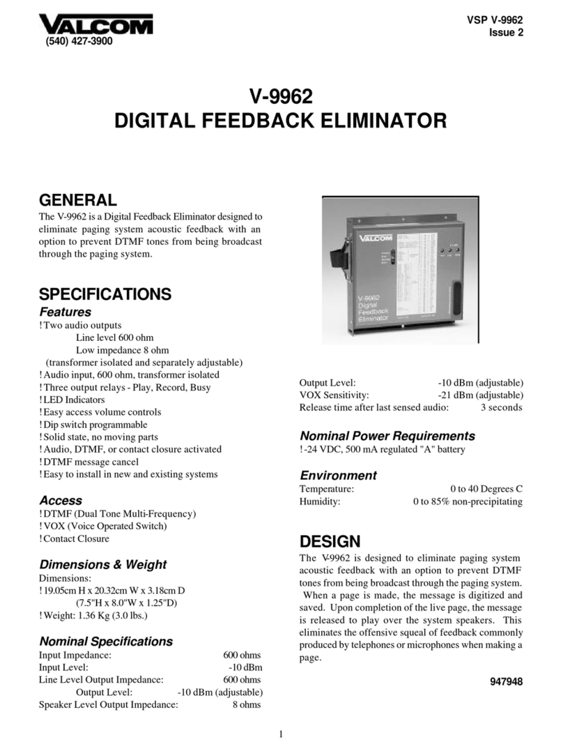 Valcom V-9962 instruction manual