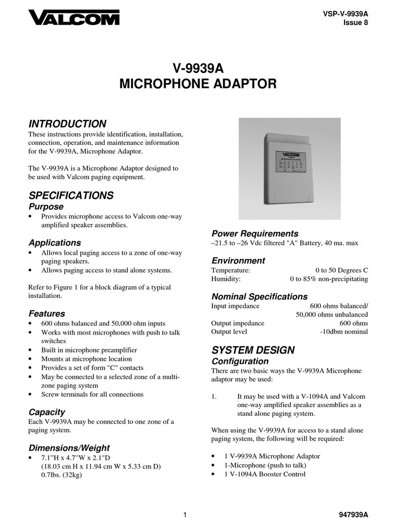 Valcom V-9939A instruction manual