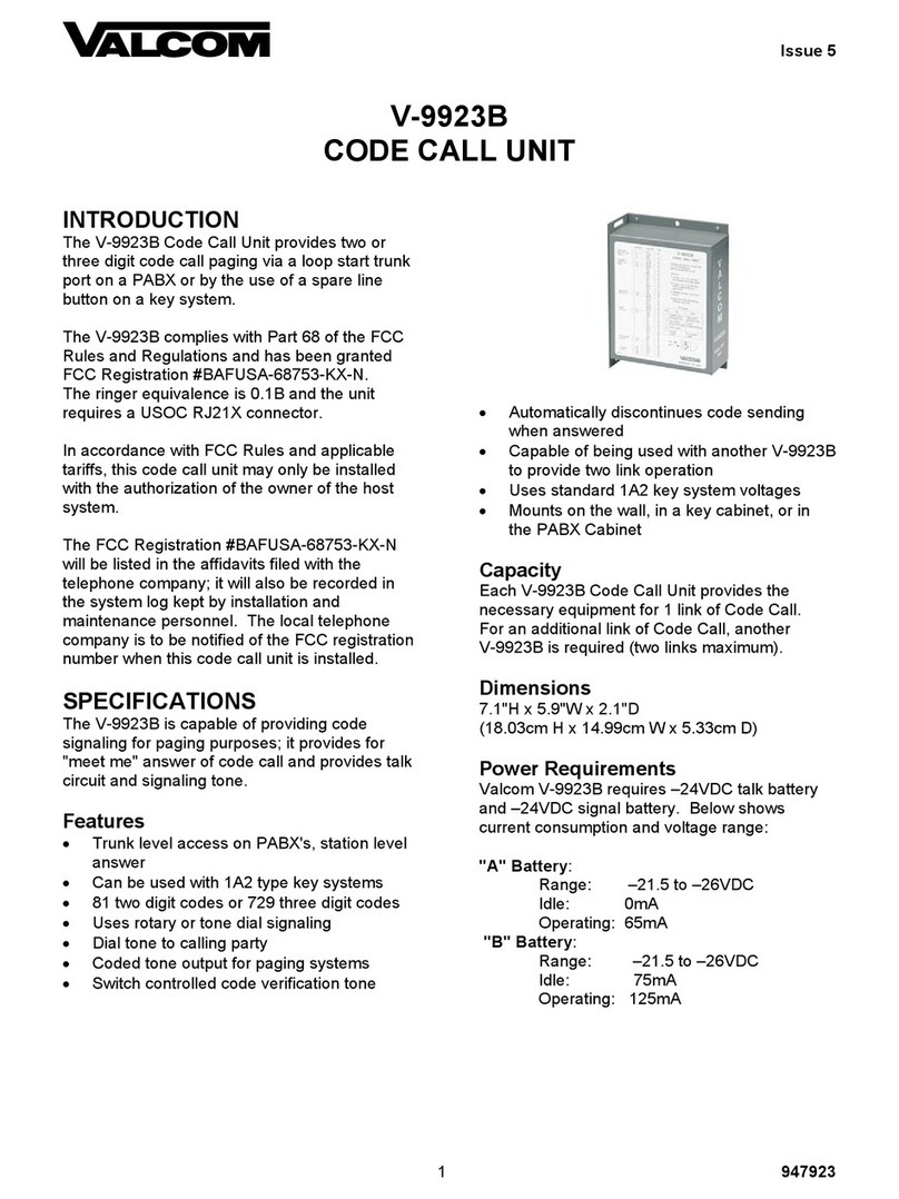 Valcom V-9923B User manual