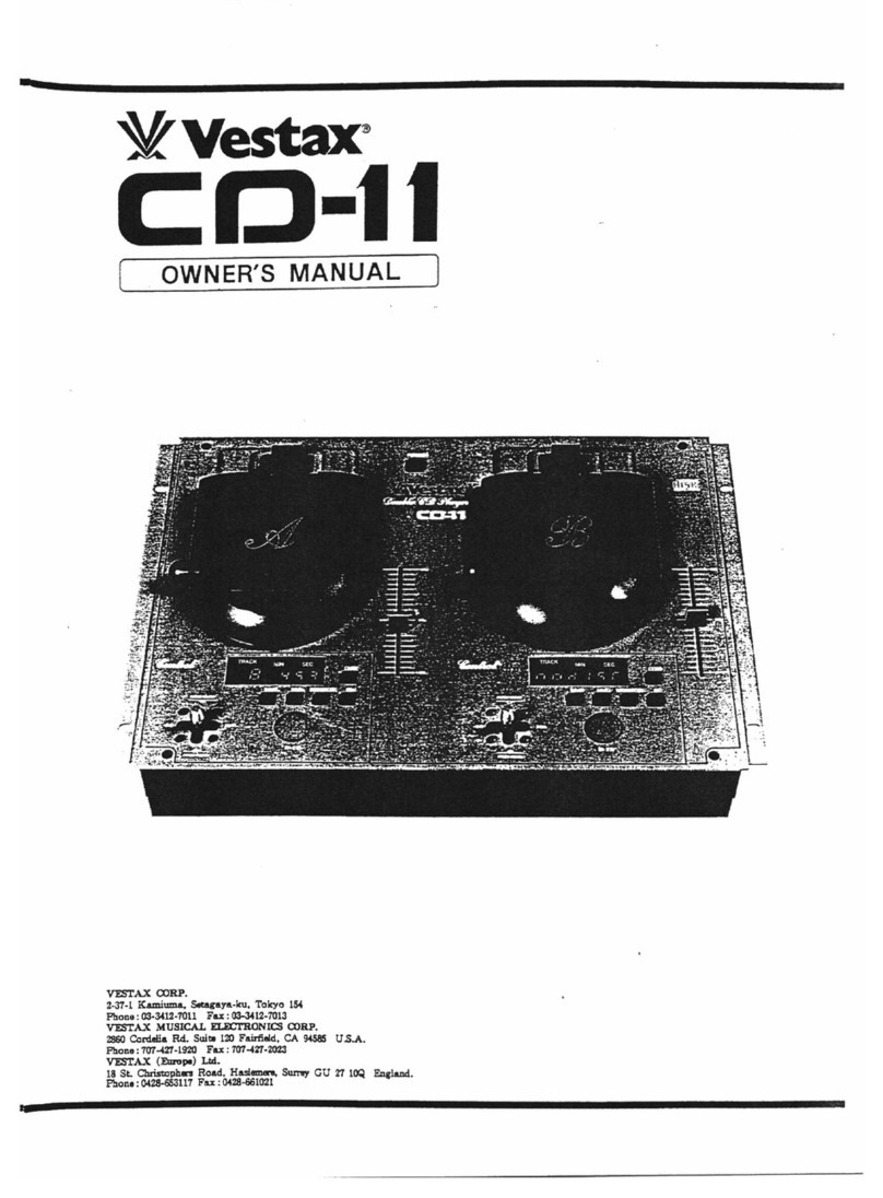 Vestax CD-11 owner's manual