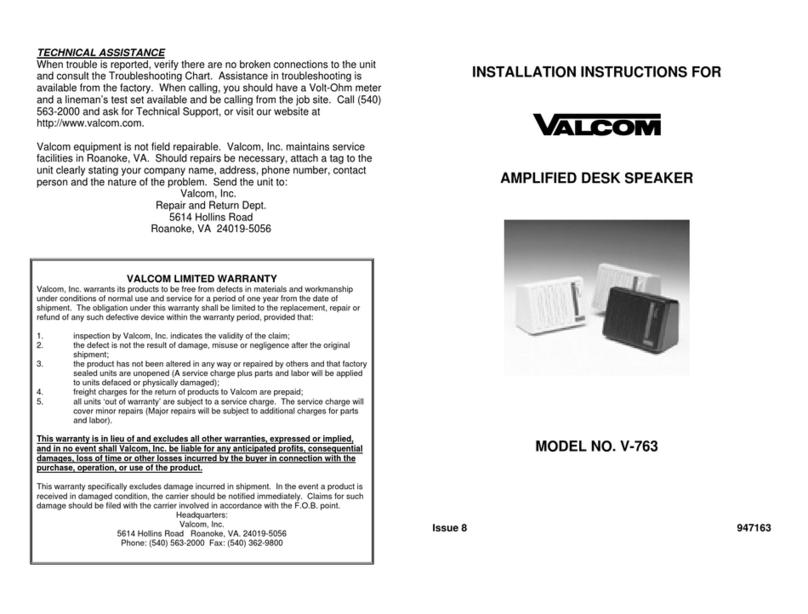 Valcom V-763 User manual