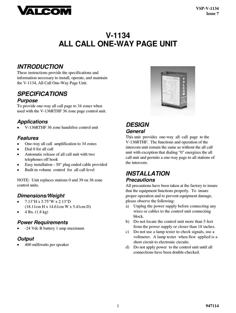 Valcom V-1134 User manual