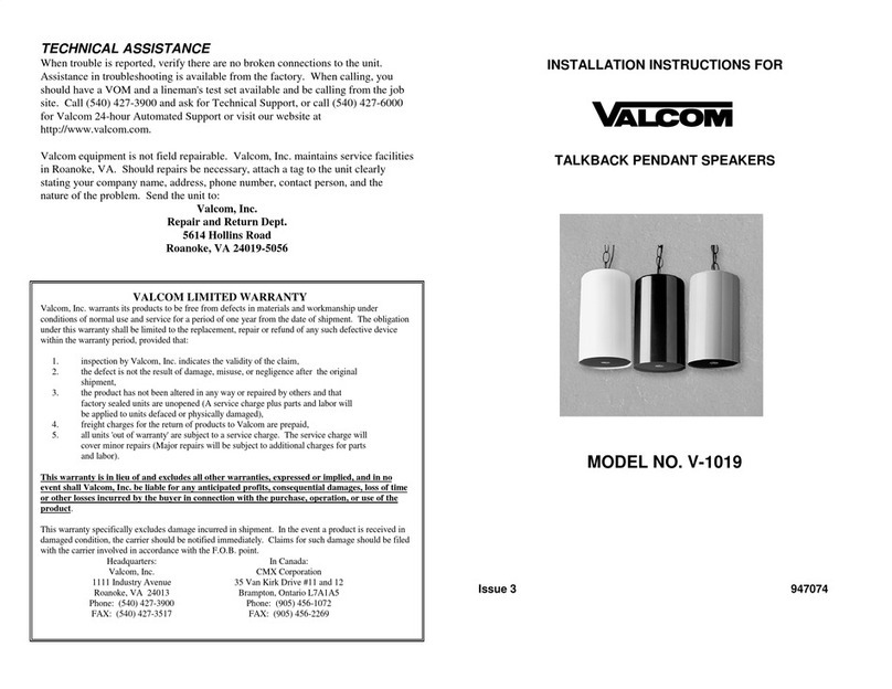 Valcom V-1019 User manual