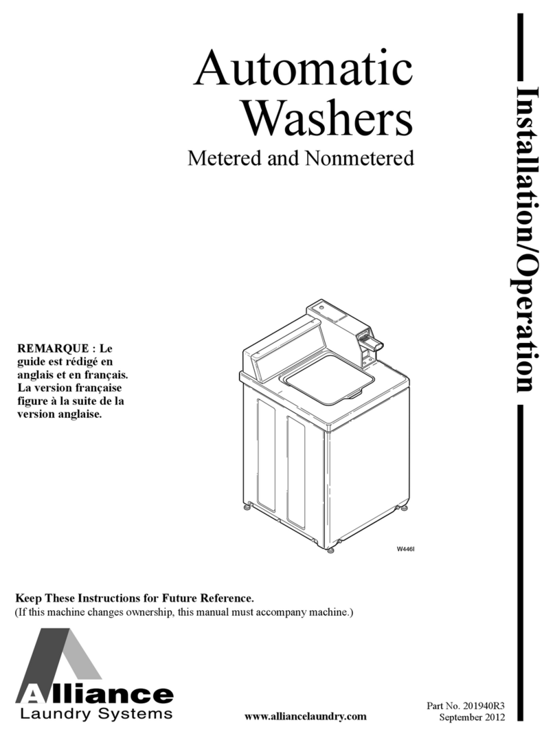 Alliance Laundry Systems Metered models User manual