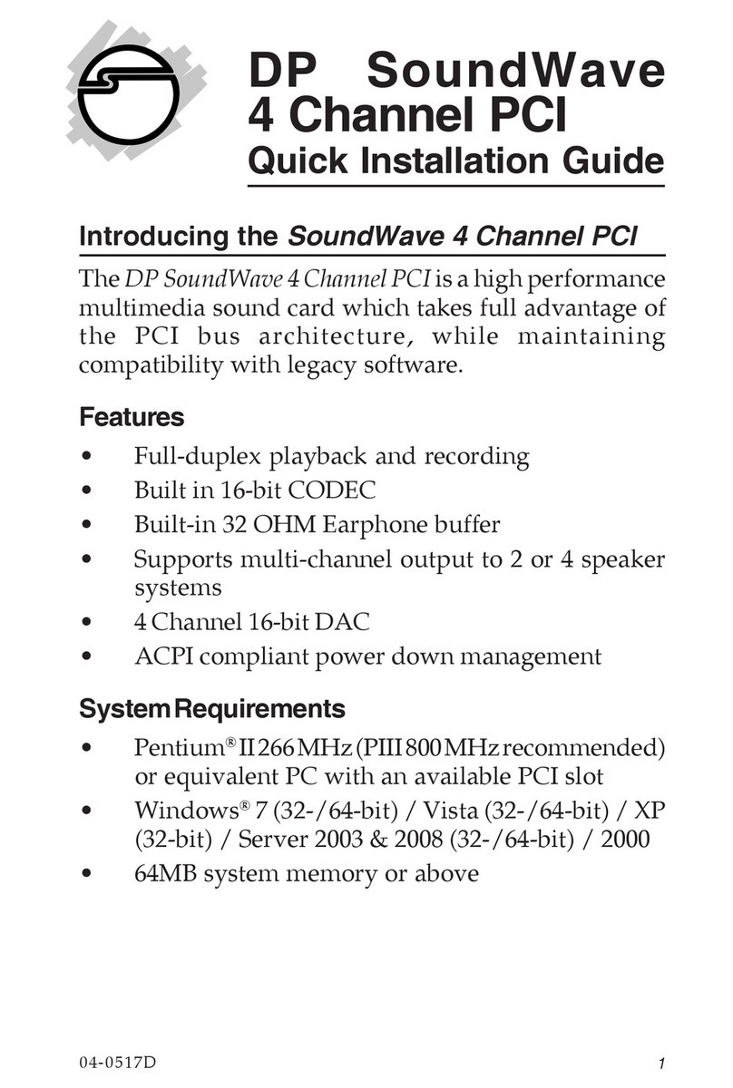 SIIG DP SoundWave 4 Channel PCI User manual