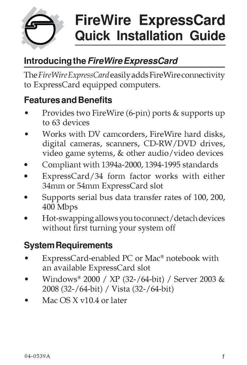 SIIG FireWire ExpressCard User manual