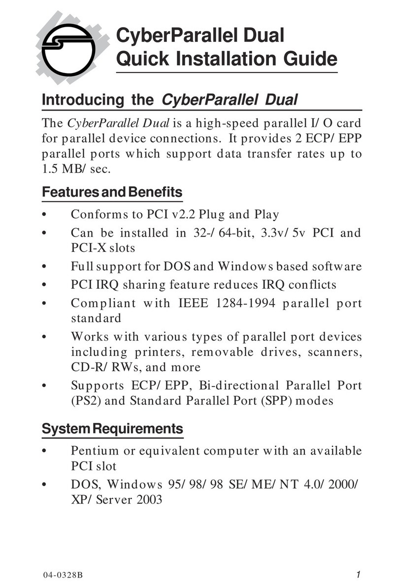 SIIG CyberParallel Dual User manual