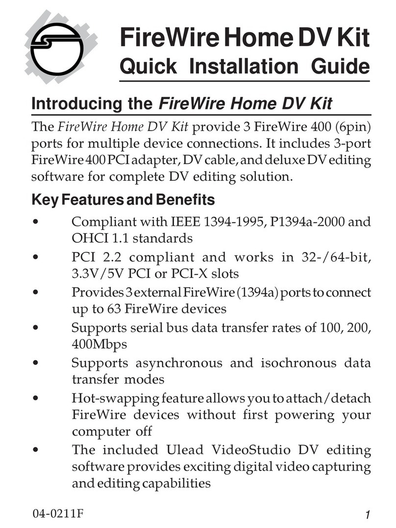 SIIG FireWire Home DV Kit User manual