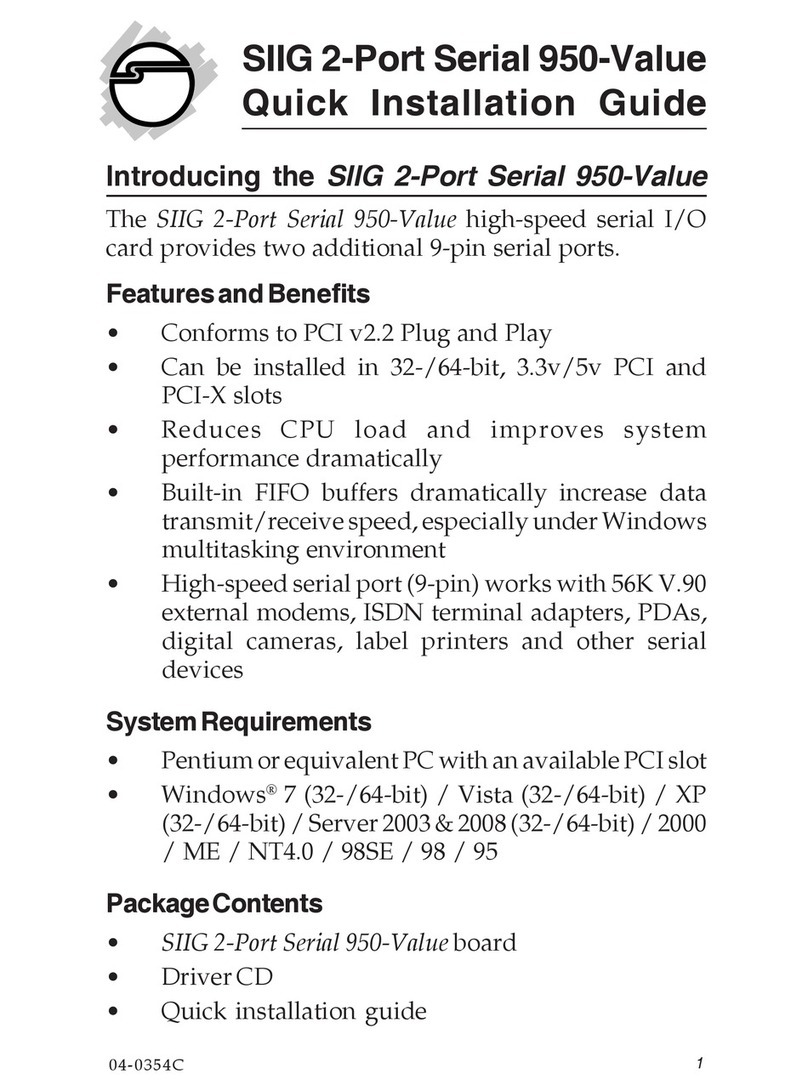 SIIG SIIG 2-Port Serial 950-Value Quick installation guide