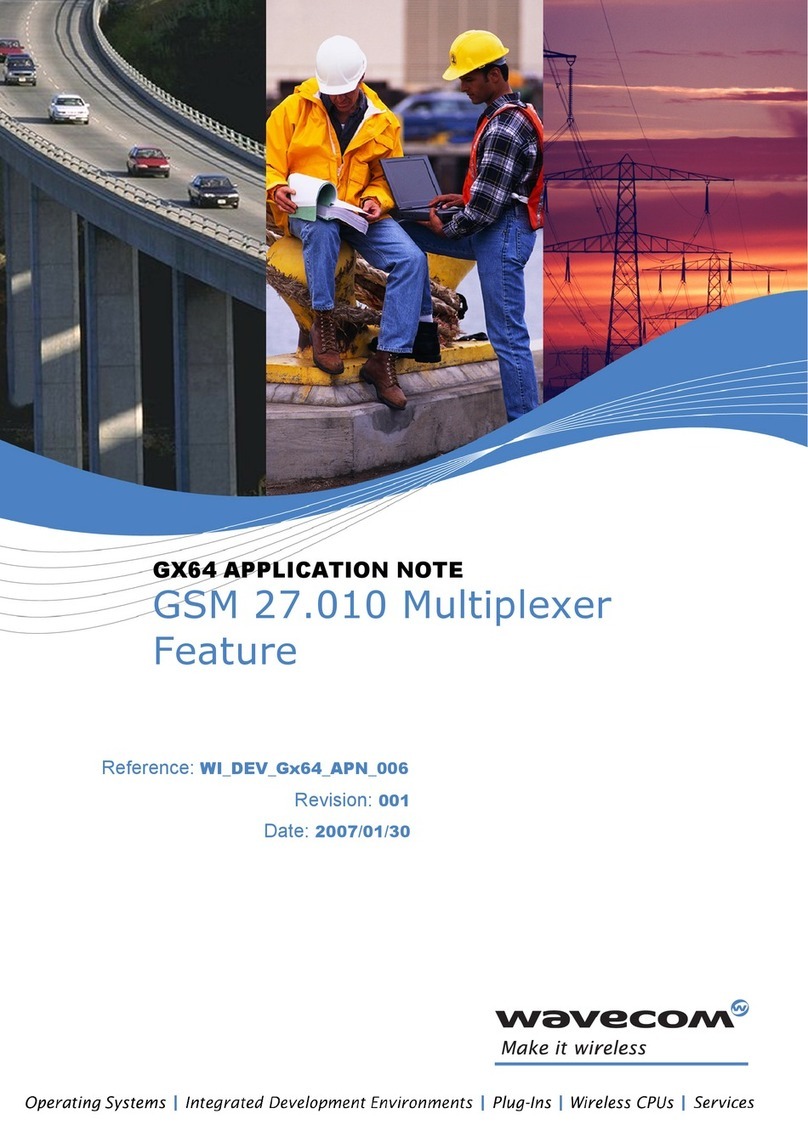 Wavecom GX64 GSM 27.010 Multiplexer Feature Application note Wavecom GX64 GSM 27.010 Multiplexer Feature Application note