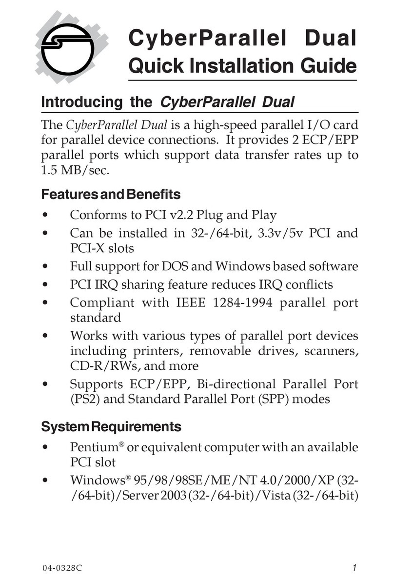 SIIG CyberParallel Dual User manual