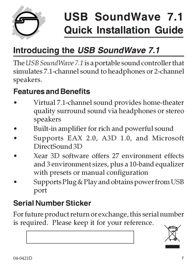 SIIG USB SoundWave 7.1 Pro User manual
