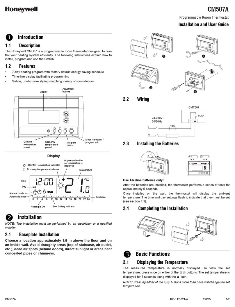 Honeywell CM507A Installation and user guide