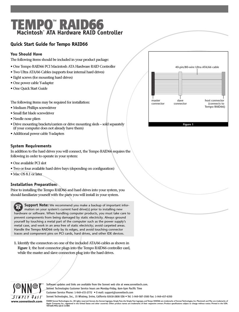 Sonnet TEMPO RAID66 quick start guide