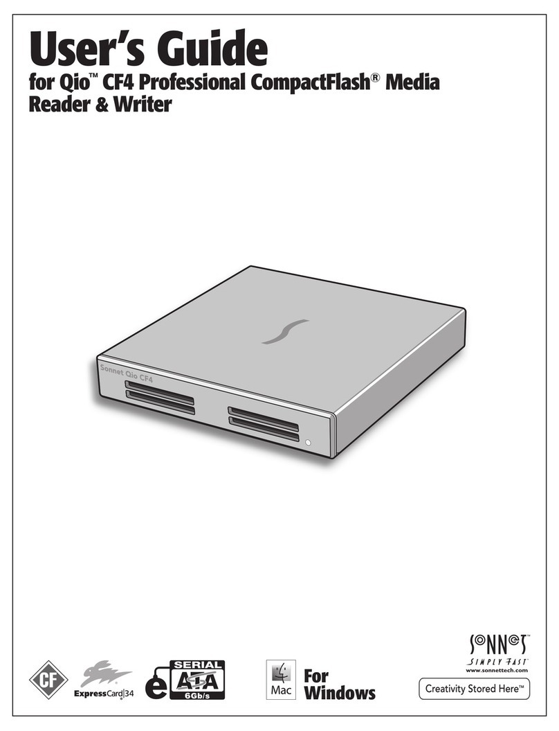 Sonnet Qio CF4 Professional CompactFlash Media Reader &... user guide Sonnet Qio CF4 Professional CompactFlash Media Reader &... user guide
