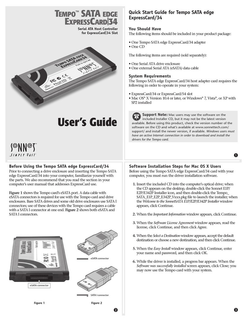 Sonnet Tempo SATA EDGE ExpressCard/34 User manual
