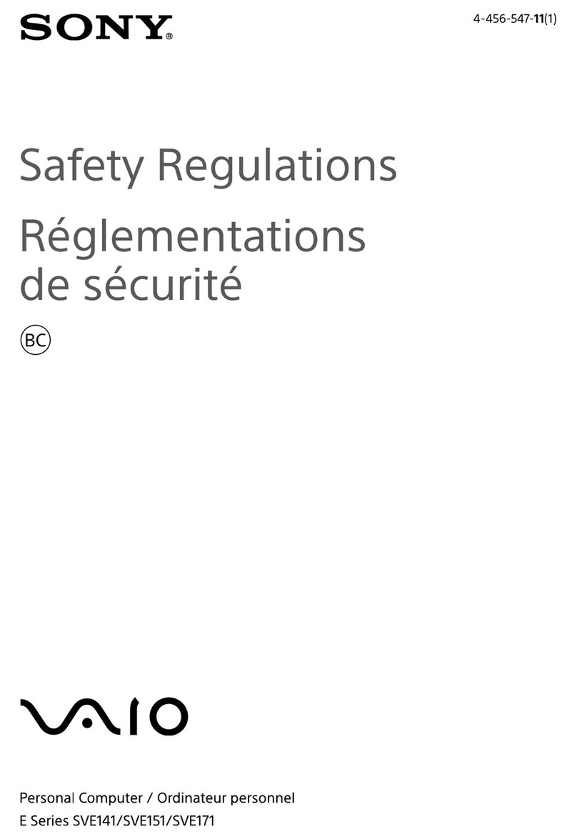 Sony VAIO SVE141 Series Safety regulations