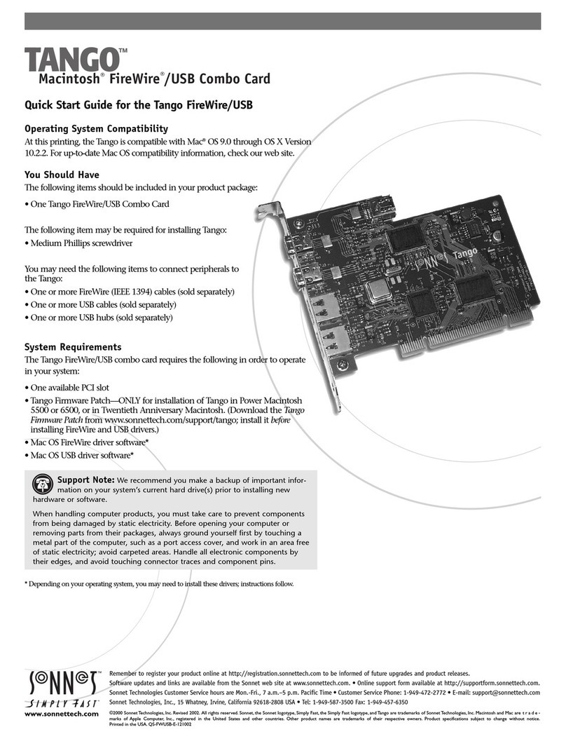 Sonnet TANGO quick start guide