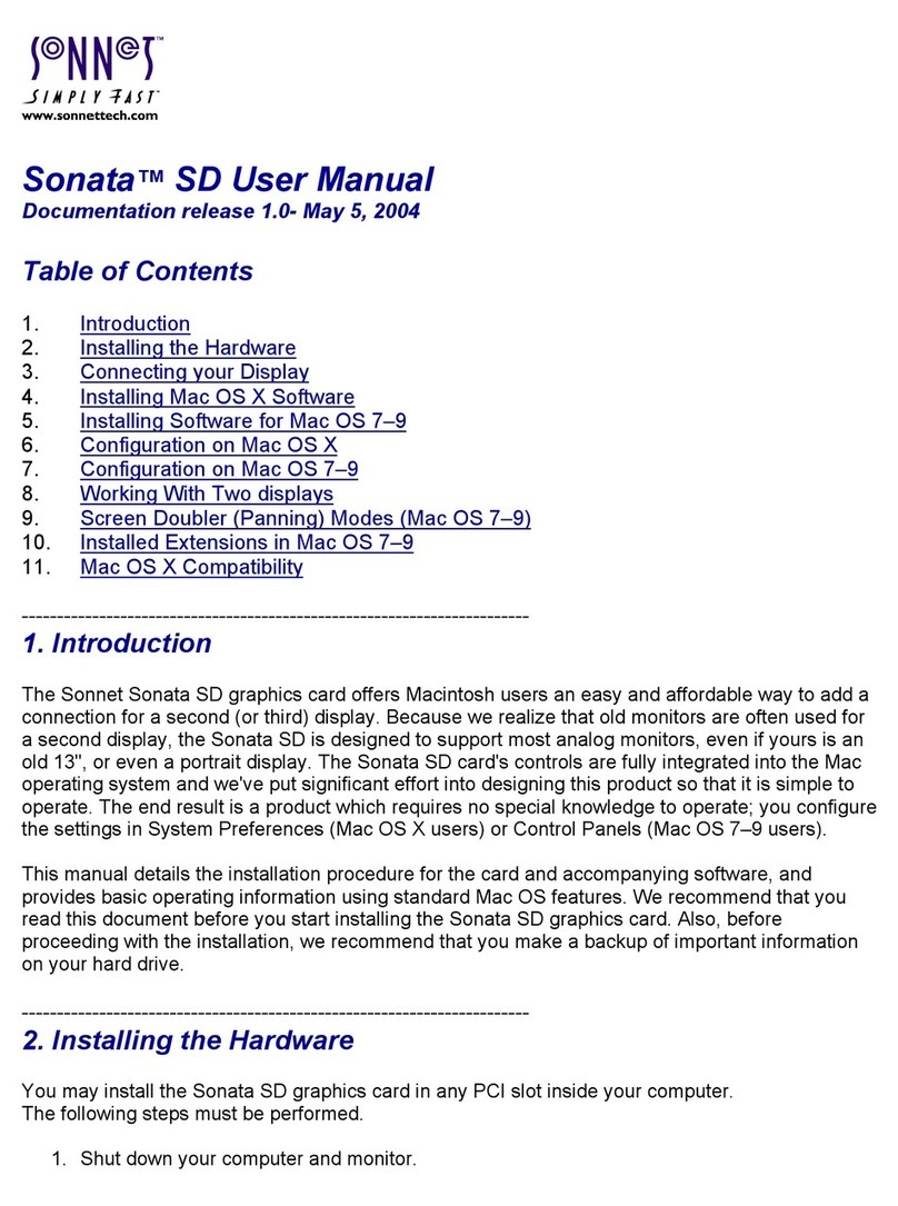 Sonnet Sonata SD user manual