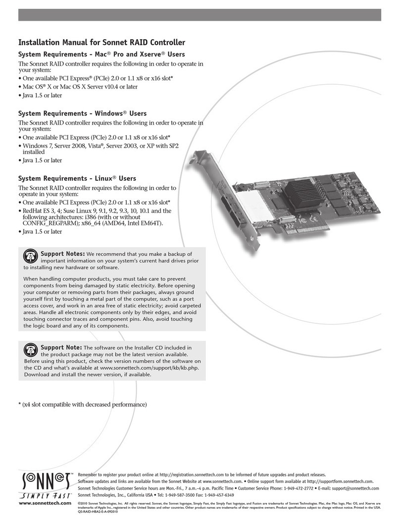 Sonnet RAID Controller installation manual